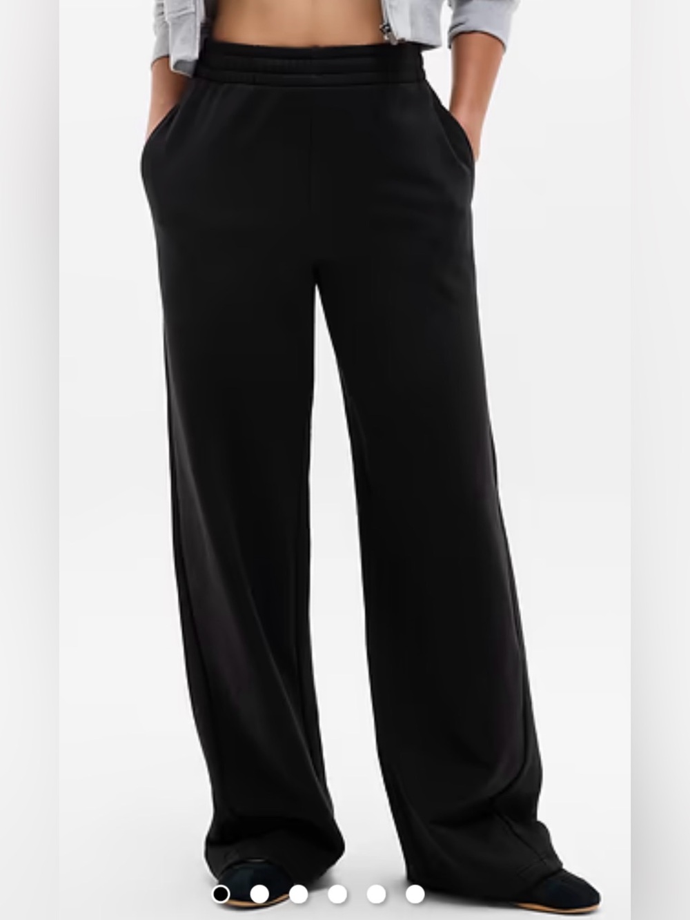 Athleta Black Wide-Leg Pull-On Pants